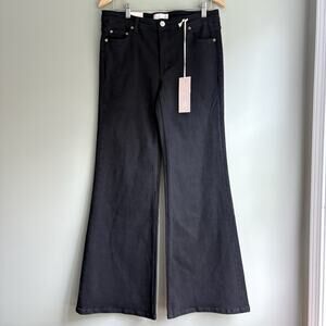 Free People x ZGY DENIM Low Flare Jeans Size 30 Black Y2K Retro Minimalist